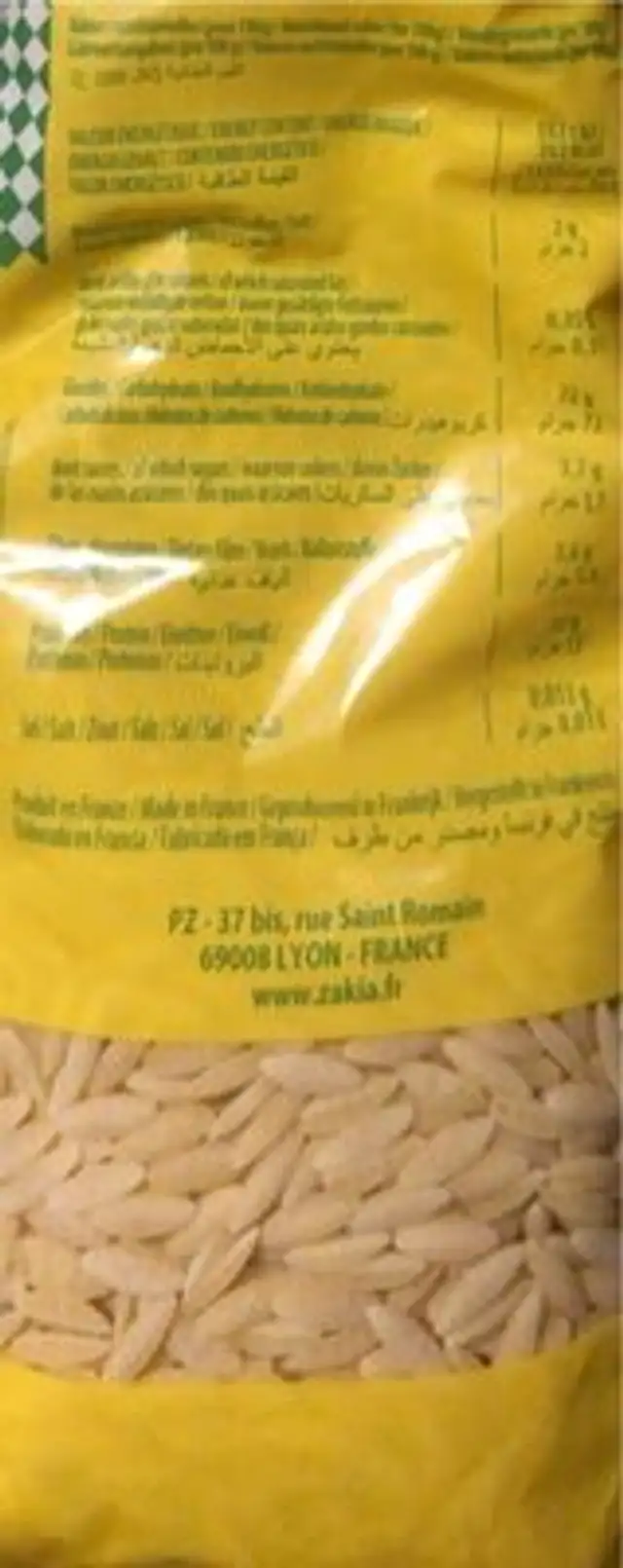 Langue d'oiseau nutrition facts table