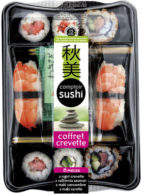 coffret crevette 8 pièces front packaging