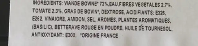 Brochettes à la provenvale ingredients label