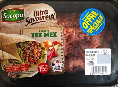 Viande haché tex mex front packaging