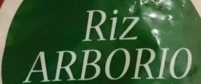 Riz arborio ingredients label