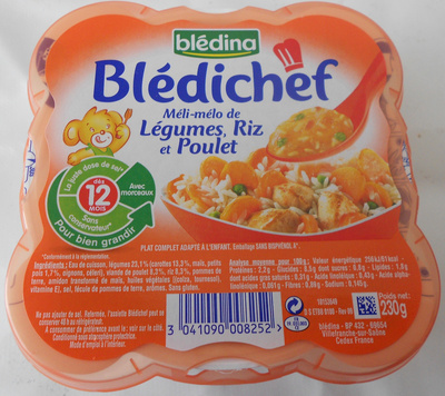 Blédichef méli-mélo de légumes, riz et poulet