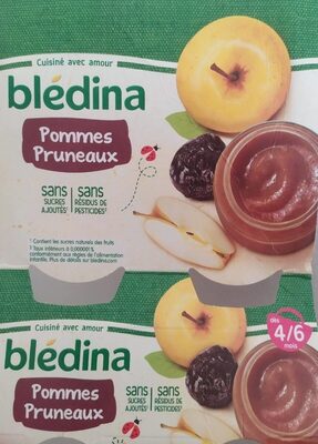 BLEDINA POTS FRUITS Pommes Pruneaux 4x130g Dès 4/6 Mois
