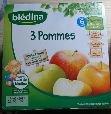 3 pommes front packaging