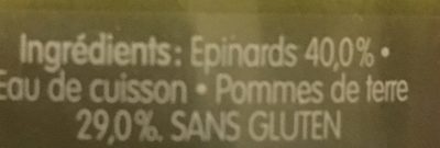 Blédina - Petit Pot Epinards -130GR ingredients label