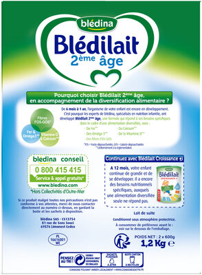 BLEDILAIT 2ème âge Bag in box 1,2 KG de 6 à 12 mois