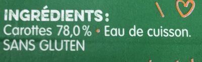 Carottes 2x130g ingredients label