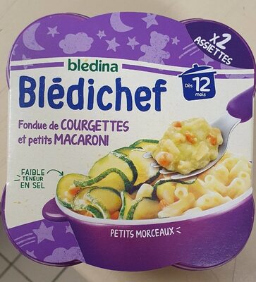BLEDICHEF 2x230g Fondue de Courgettes et Petits Macaroni Dès 12 mois