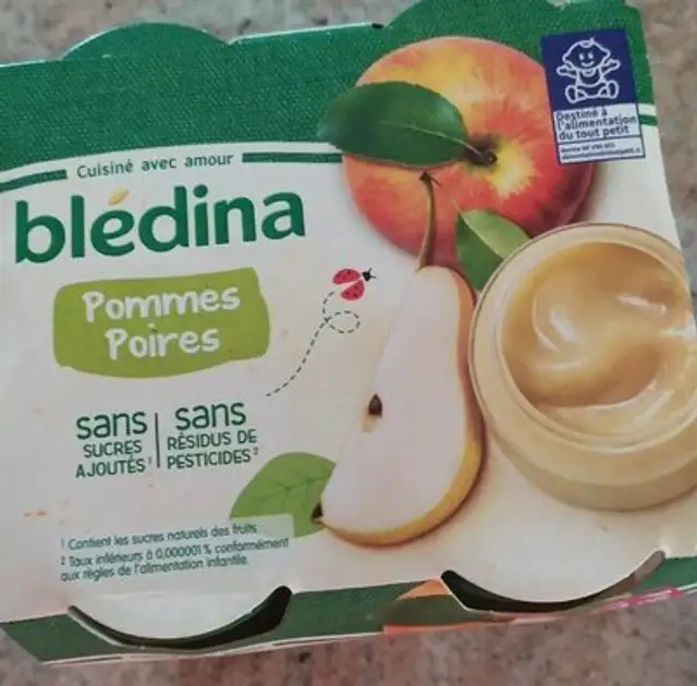 Compote pomme poire front packaging