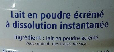 Lait écrémé issu de fermes laitières françaises ingredients label