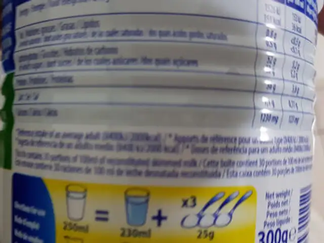 Regilait lait Écrémé en Poudre nutrition facts table