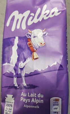 Tablette chocolat au lait du pays alpin