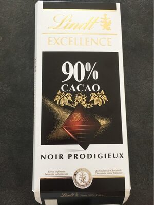 LINDT Excellence 90% Cacao front packaging
