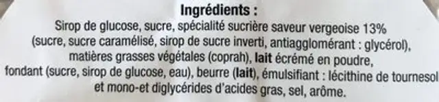 Babeluttes du Nord ingredients label
