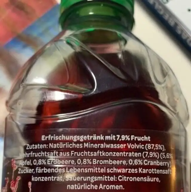 Juicy Sommerfrüchte ingredients label