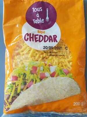 Râpé cheddar front packaging