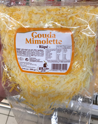 Gouda Mimolette râpé front packaging