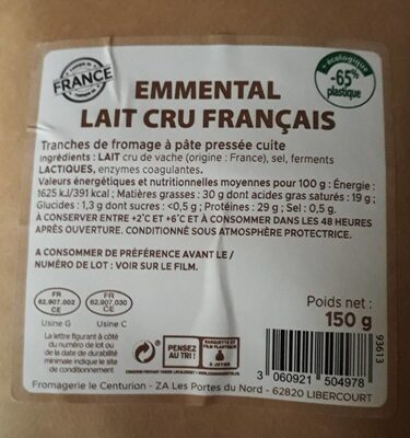 Emmenthal  lait  cru français
