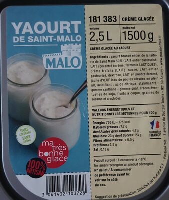 Yaourt glacé de saint malo