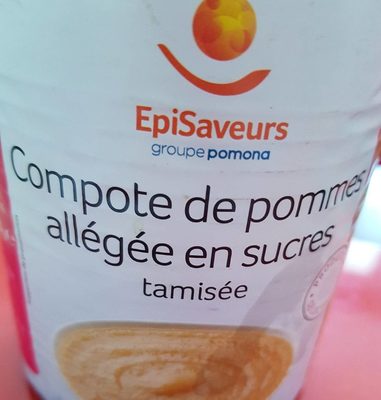 Compote de pommes allégée en sucre tamisée front packaging