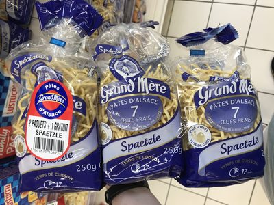 Spaetzle aux 7 œufs frais (2 paquets + 1 gratuit)