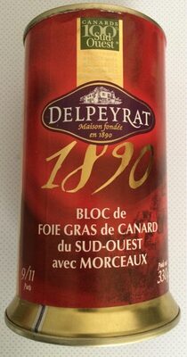Bloc de Foie Gras de canard du Sud Ouest avec morceaux
