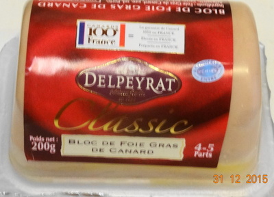 Classic, bloc de foie gras de canard front packaging