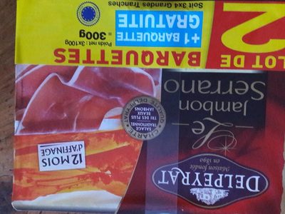 Jambon Serrano front packaging