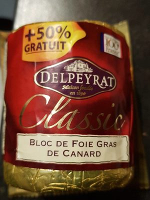 Bloc de foie gras de canard origine France front packaging
