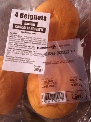 4 beignets choco/noisette E.leclerc