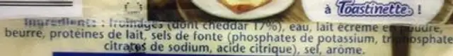 Toastinette pour Croque Monsieur Nature ingredients label