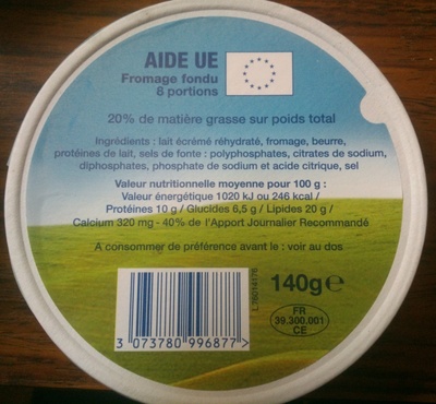 Fromage fondu 8 portions (20 % MG)