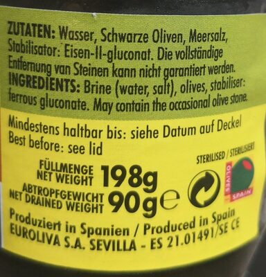 Crespo Schwarze Oliven In Scheiben Geschwärzt, 6 X