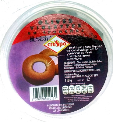 Olives violettes en tranches