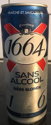 1664 - 33cl can 1664 blonde sans alcool - 0.40 degre alcool front packaging