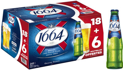 1664 18x25cl 1664 + 6 bouteilles offerte 5.5 degre alcool front packaging