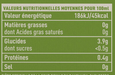 Carlsberg 4X33CL CARLSBERG UNFILTERED 5.0 DEGRE ALCOOL nutrition facts table
