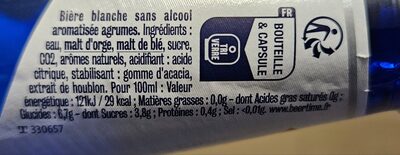 1664 blanc bière blanche sans alcool ingredients label