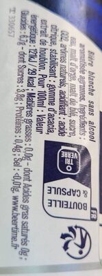 1664 blanc bière blanche sans alcool nutrition facts table