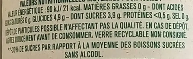 Tourtel twist nutrition facts table