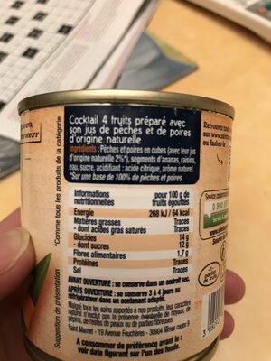 Cocktail - Avec Jus Naturel ingredients label