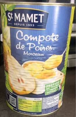 Compote de poire morceau allégée en sucre