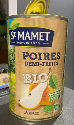 Poires bio sirop front packaging