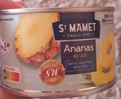 Ananas au jus sans sucres ajoutés