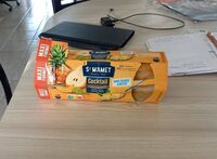 Cocktail pêche, poire, ananas, raisin