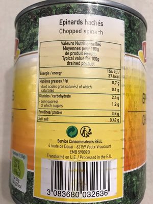 Epinards hachés