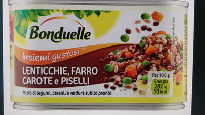 Bonduelle insiemi gustosi lenticchie, farro, carote e piselli front packaging