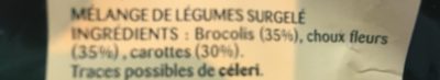 Les 3 légumes CF Broc Car 750g ingredients label