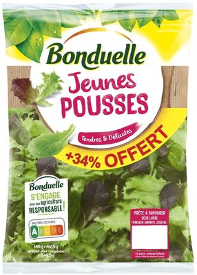Jeunes pousses 145g+34% front packaging