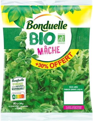 Mâche BIO 80g+30% front packaging